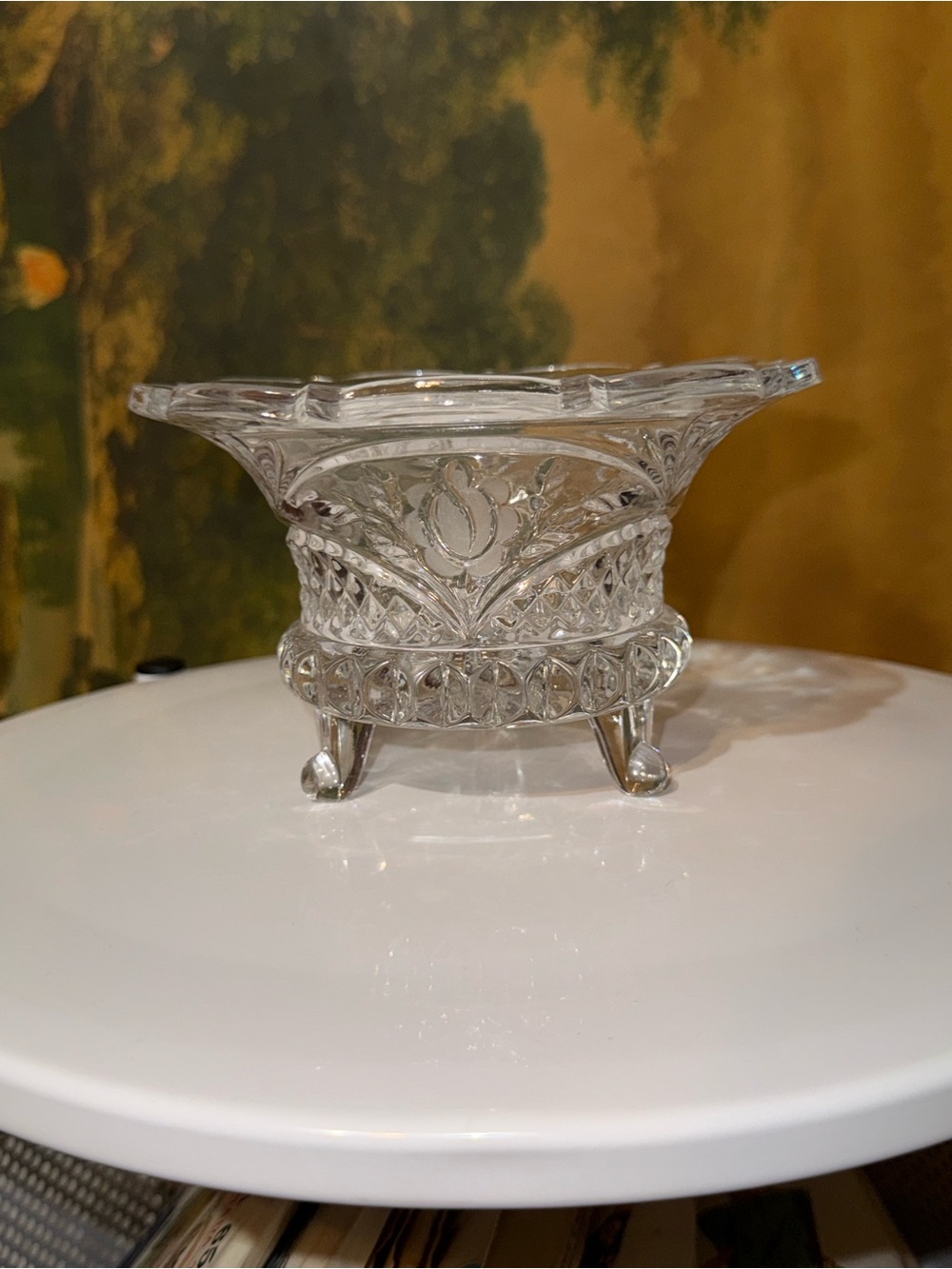 German 24% Leaded Crystal Three Footed Candy Dish European Collection
